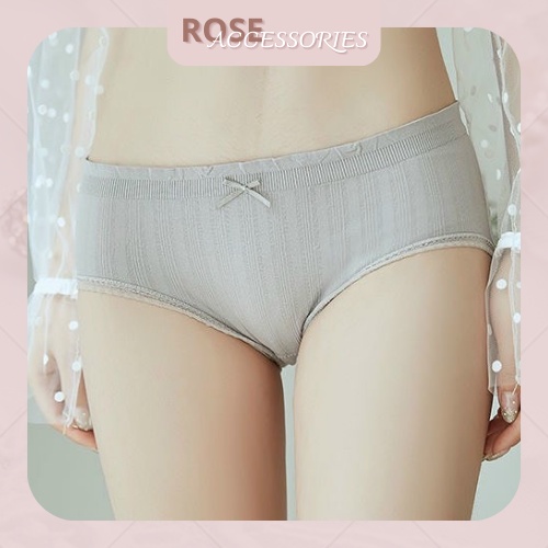 Quần lót cotton nhún Muji co giãn 4 chiều mềm mại thoáng mát màu pastel Rose accessories QL01