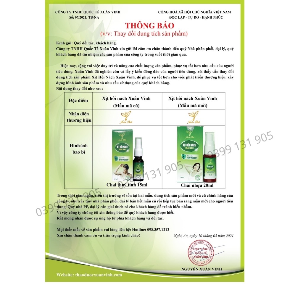 Xịt Hôi Nách 💕NACHVIC01💕 Xịt Khử Mùi Hôi Nách Xuân Vinh Ngăn Mồ Hôi Nách - Khử Mùi Cơ Thể Không Thâm Nách Vàng Áo 20ml | BigBuy360 - bigbuy360.vn