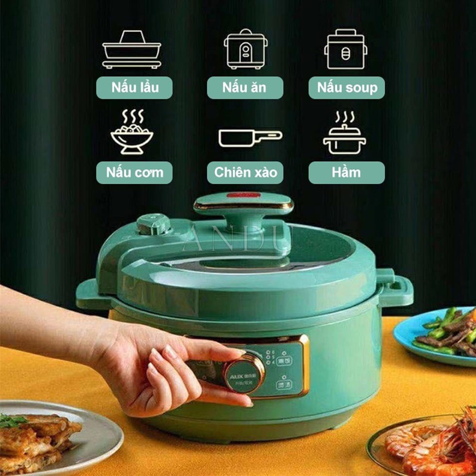 Nồi Áp Suất Đa Chức Năng 3L Nấu Lẩu, Nấu Cơm, Hầm, Nấu Soup, Chiên..[TIME_MART siêu thị tiện ích gia đình]