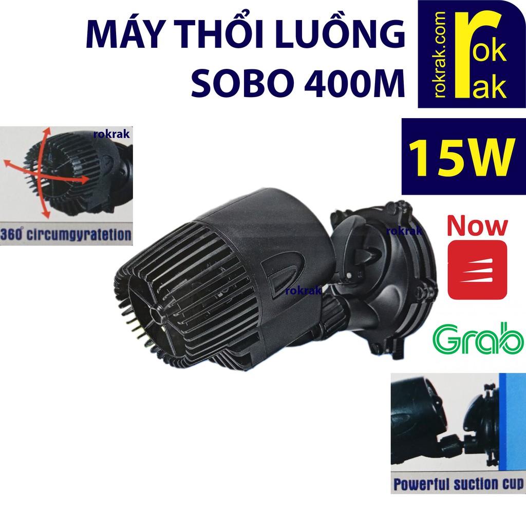 Máy thổi luồng, tạo sóng 1 đầu SOBO WP-400M 15W cho hồ cá