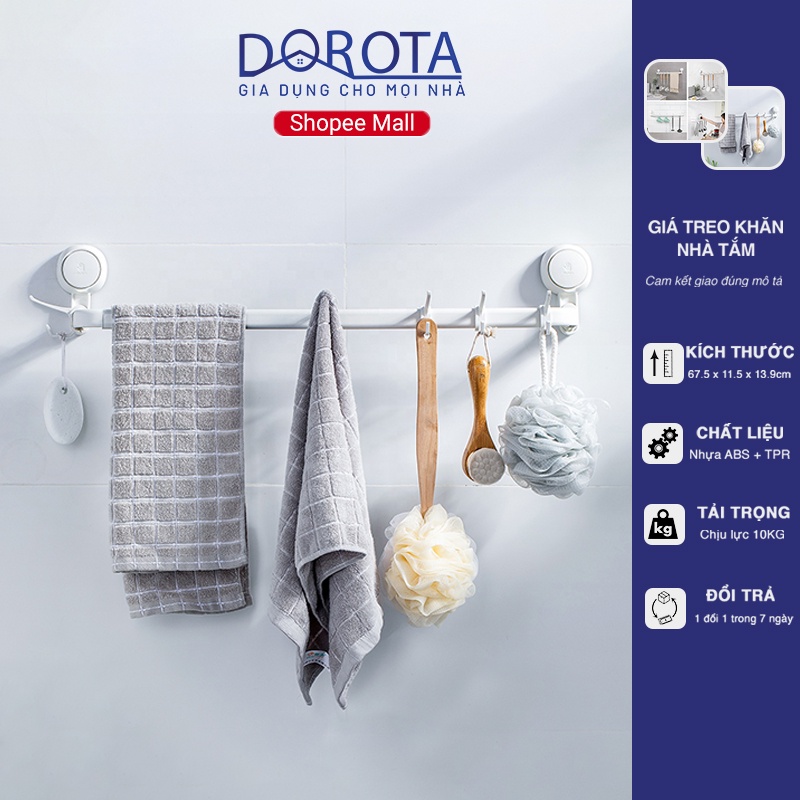 Kệ nhà tắm dán tường DOROTA giá để bếp đa năng treo khăn Towel Rack không cần khoan AW556