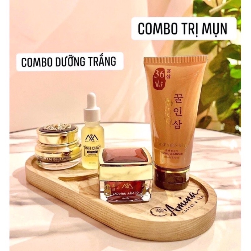 COMBO CAO MỤN SÂM ĐỎ + KEM FACE COLLAGEN CÁ HỒI