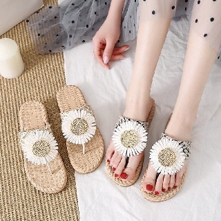 Dép đế cói xỏ ngón hoa cúc