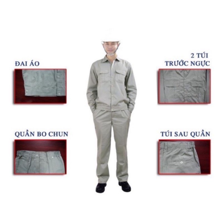 Bộ bảo hộ lao động màu ghi  quần áo lao động [DOO SAFETY]