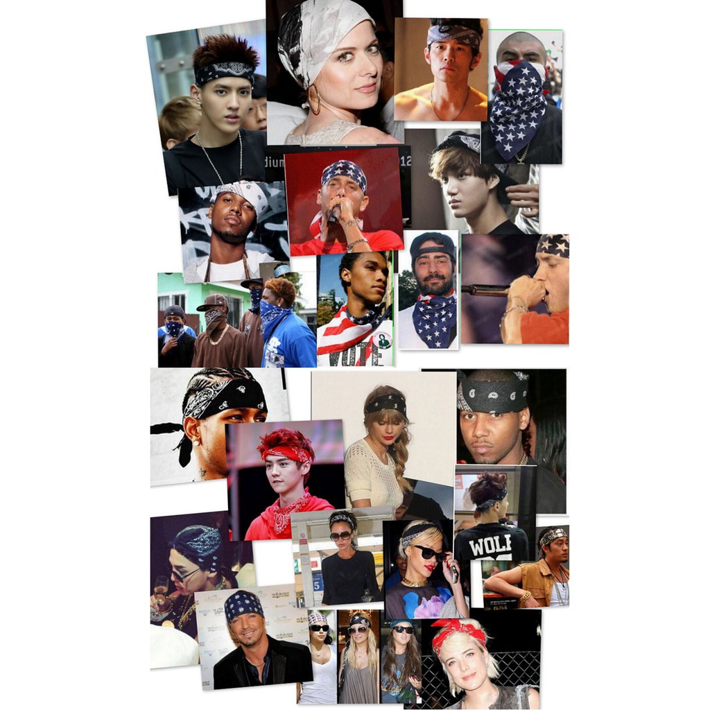 Khăn vuông hiphop bandana (Turban) phong cách Hàn Quốc dùng quấn cổ, buôc khăn, buộc yếm 83cm, hàng coton vải đẹp