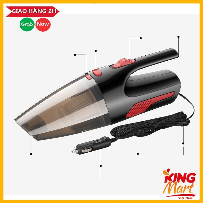 Máy hút bụi cầm tay có dây 120w dùng cho ô tô KingMart
