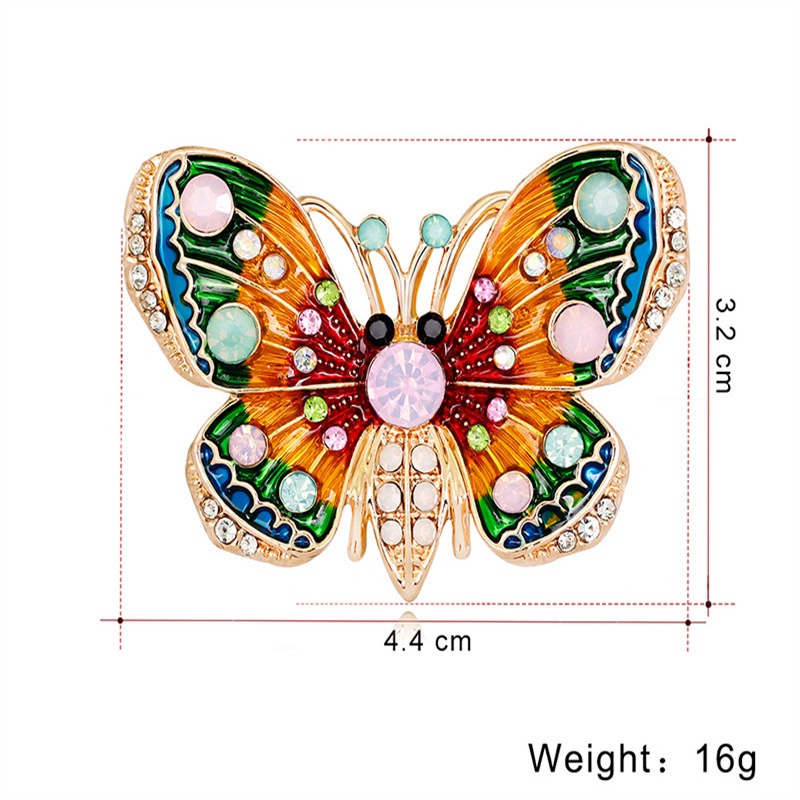 Ghim Cài Áo Hình Bướm Đính Đá Chất Liệu Hợp Kim Phong Cách Âu Mỹ Thời Trang Cao Cấp