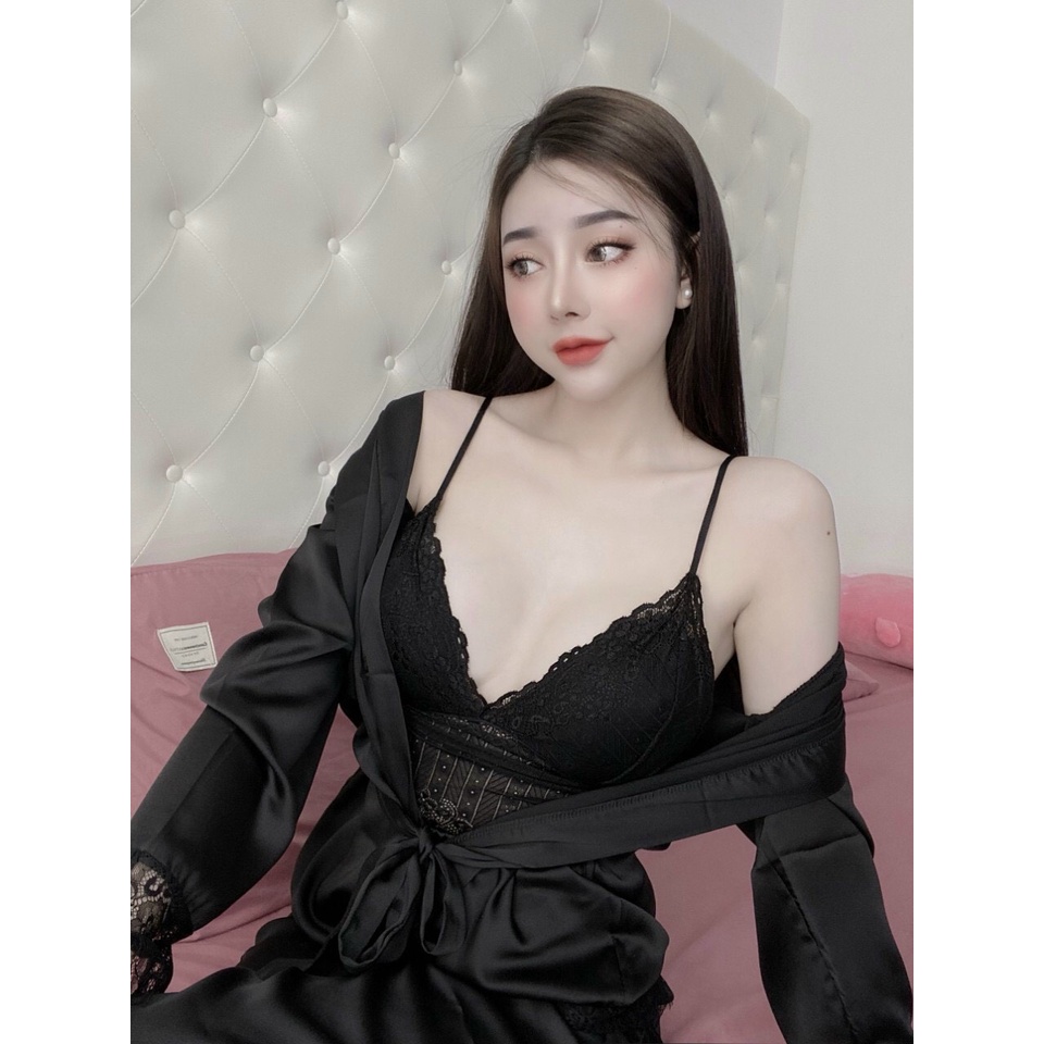 Đồ mặc nhà 2 dây Sexy lụa satin - latin Siêu Mát ĐB104