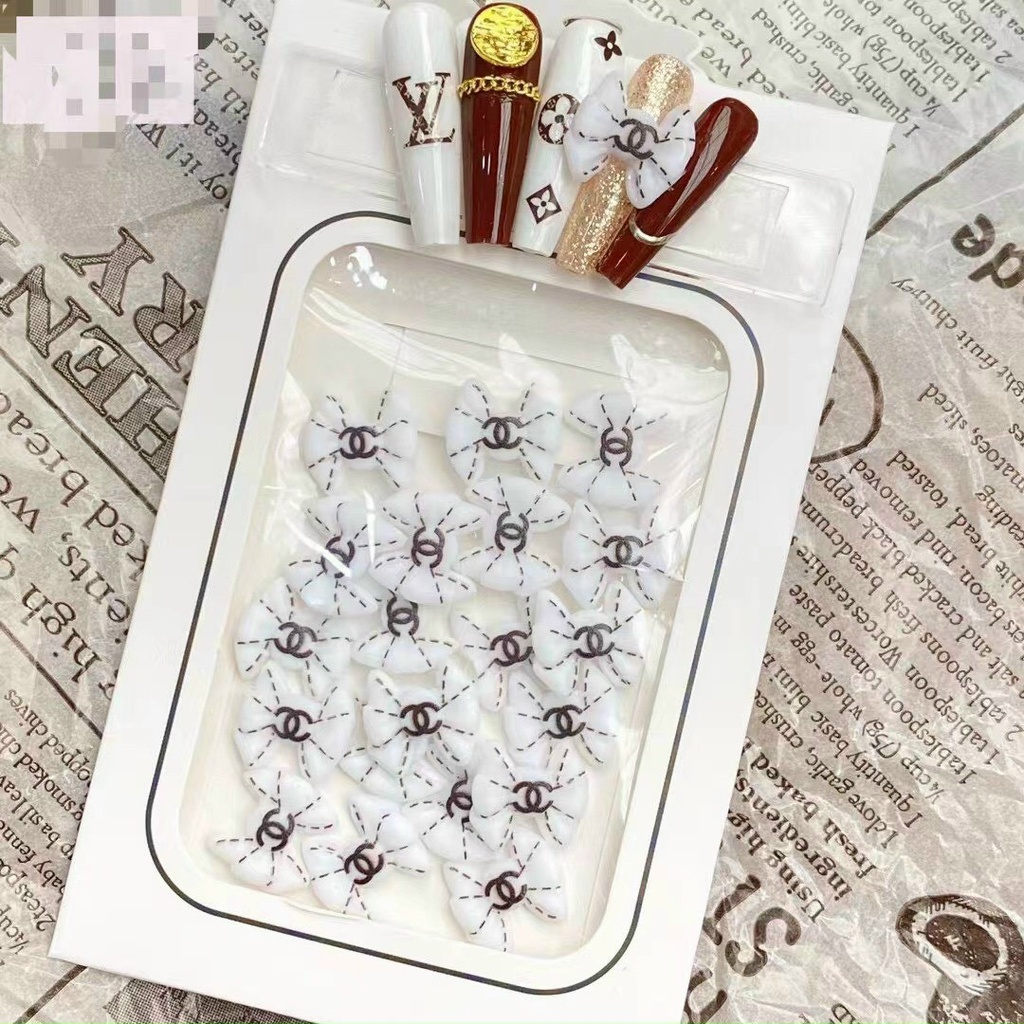 Set charm nơ giả bột đính móng nail manh219