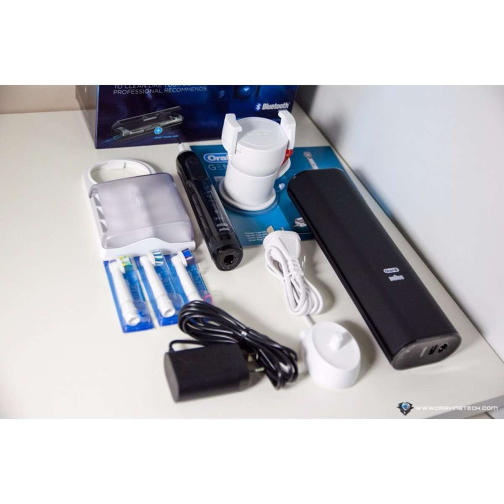 Bàn chải đánh răng dòng cao cấp Oralb genius 9000 (Đen)(Bảo hành 6th )+  kèm nắp bảo vệ đầu bàn chải