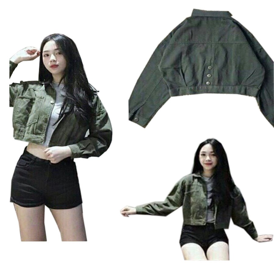 ÁO KHOÁC KAKI NỮ NÚT SAU ĐẸP THỜI TRANG HOT 2019 AKKN04