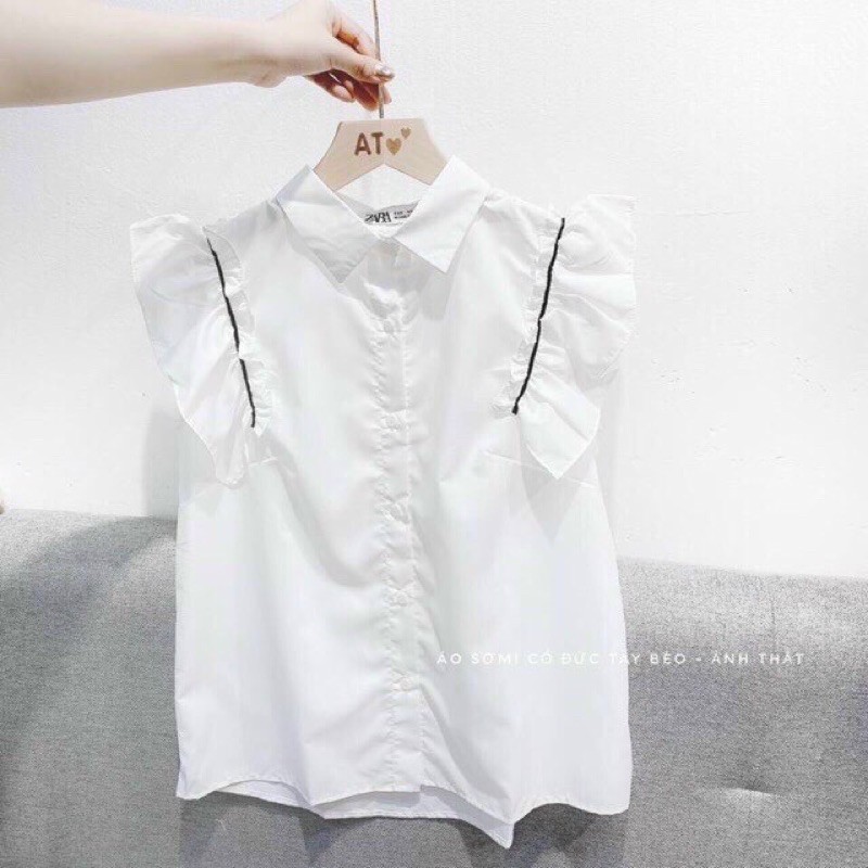 [Vải ko lộ áo trong] Áo sơ mi trăng tay bèo sơ mi cộc tay ngắn tay, | BigBuy360 - bigbuy360.vn