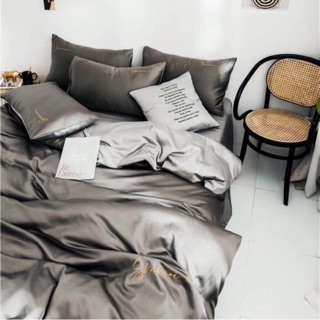 Bộ chăn ga gối lụa sumoi phối màu 4 món