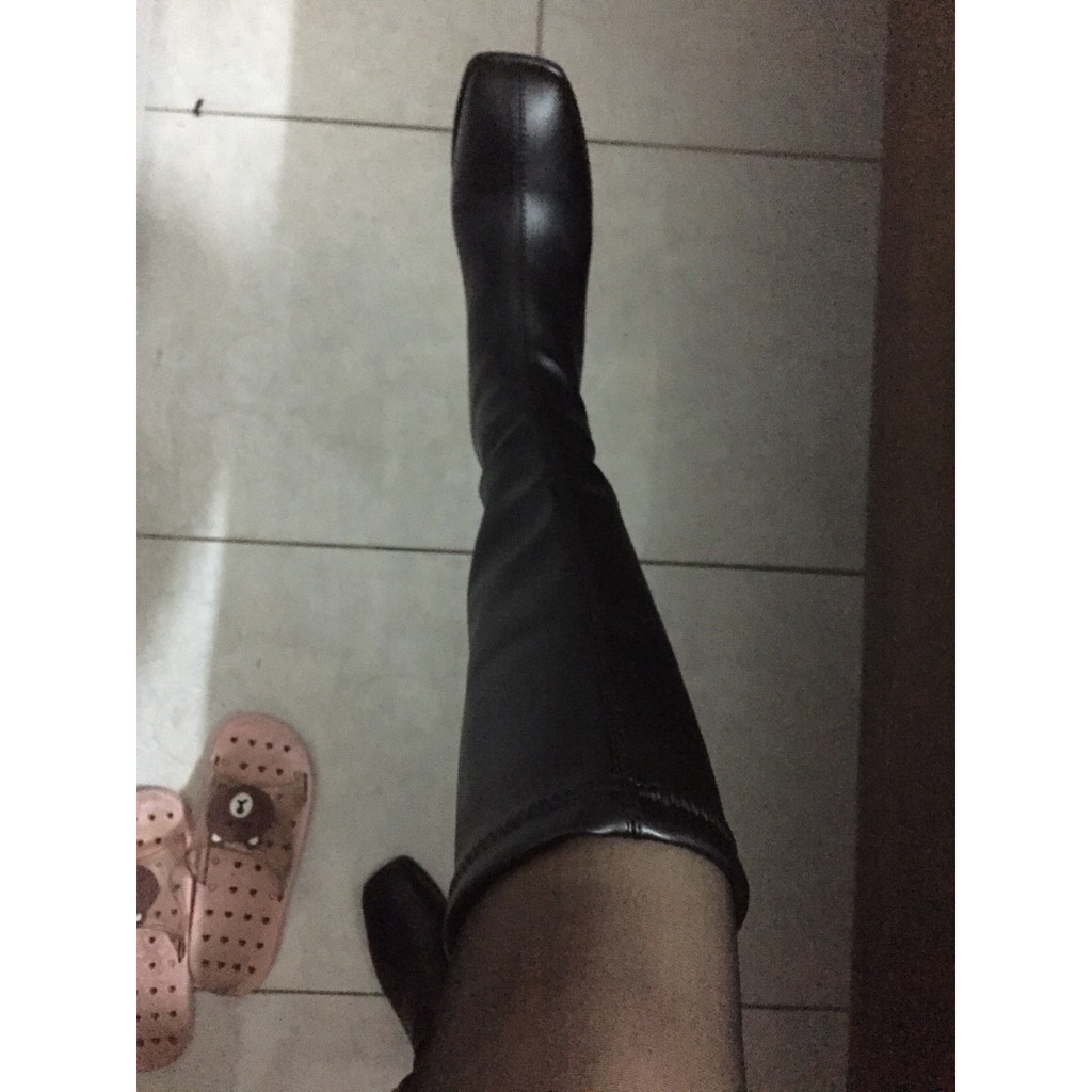 Boot đùi cao cổ đế bệt 3-4 phân. Bốt đùi cao cổ - Boot cao cổ - Bốt cao cổ - giày cao cổ
