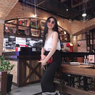 Áo 2 dây Mix quần ống rộng