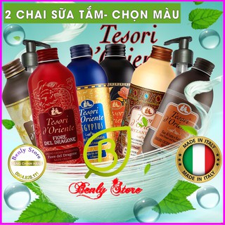 Free Ship- Combo 2 chai sữa tắm xích Tesori d'oriente- Trắng da, hương nước hoa Italy (Kèm Vòi)
