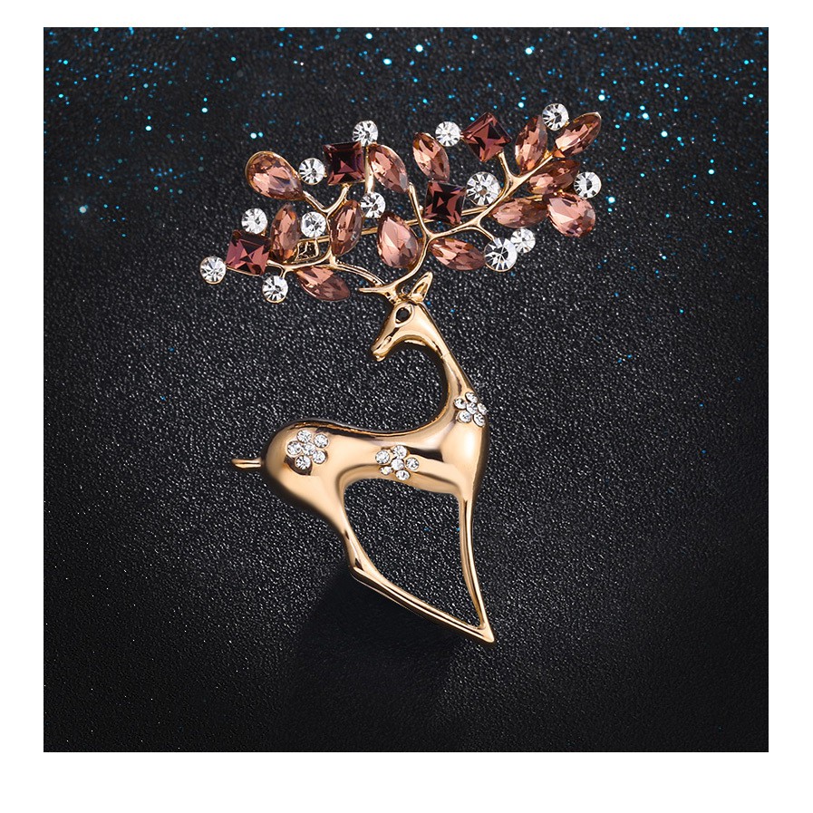Cài áo thời trang hươu đính đá Vintage dễ thương