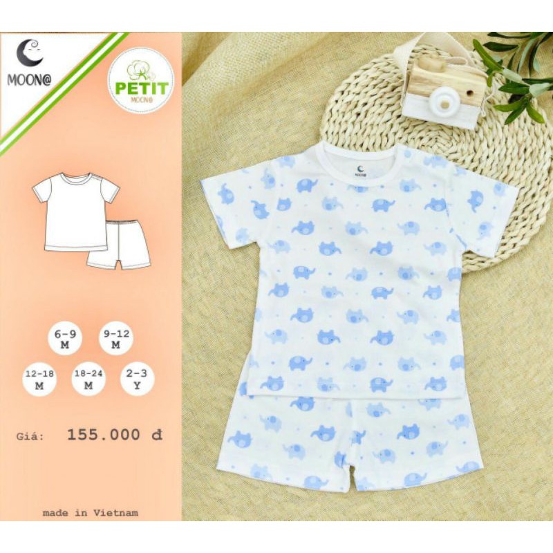 Moon -   XẢ KHO Bộ cộc moon vải petit cho bé từ 6-18kg