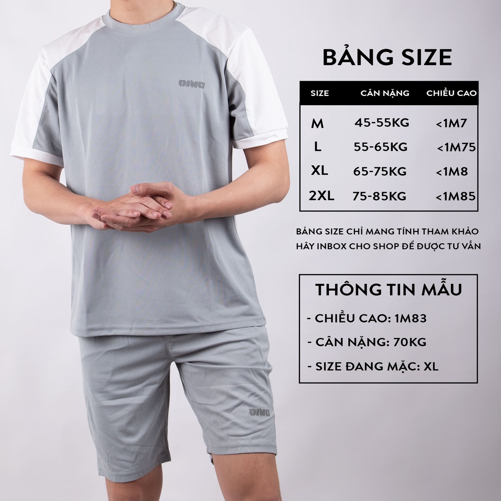 Bộ cộc tay nam thể thao hè 4HIM vải cá sấu cotton cao cấp bộ mặc nhà nam mùa hè phù hợp mặc nhà chơi thể thao