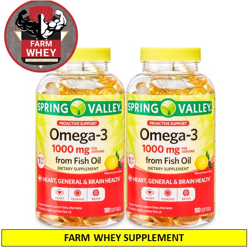Viên Dầu Cá Siêu Cô Đặc Vị Chanh Spring Valley Omega 3 1000mg 180 Viên (645mg EPA/310mg DHA)
