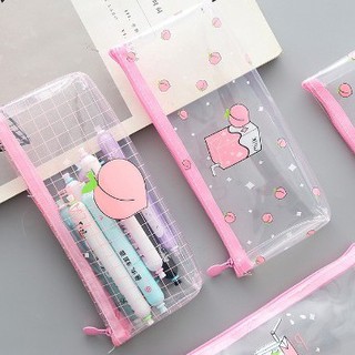 HỘP BÚT TRONG SUỐT PEACH PANSI