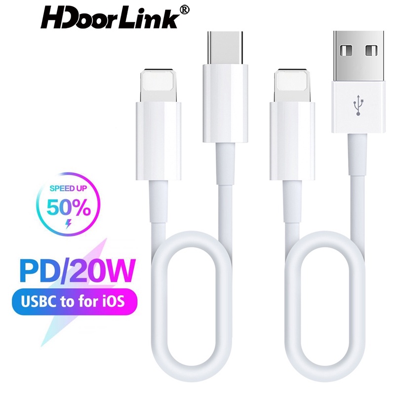 Dây cáp sạc nhanh HDOORLINK PD 20W USB C dài 1m/ 2m thích