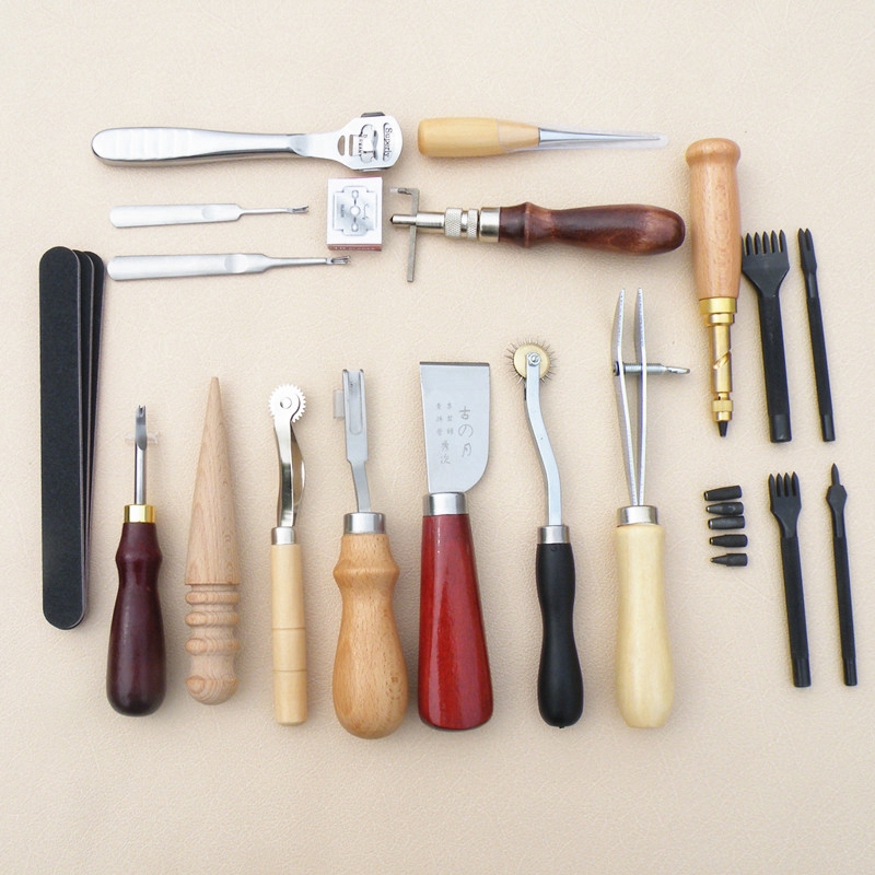 Bộ 18 dụng cụ làm đồ da handmade tiện lợi