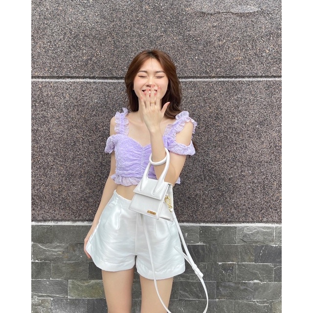 ÂME.STUDIO| Áo Croptop cách điệu màu tím - Amy Croptop
