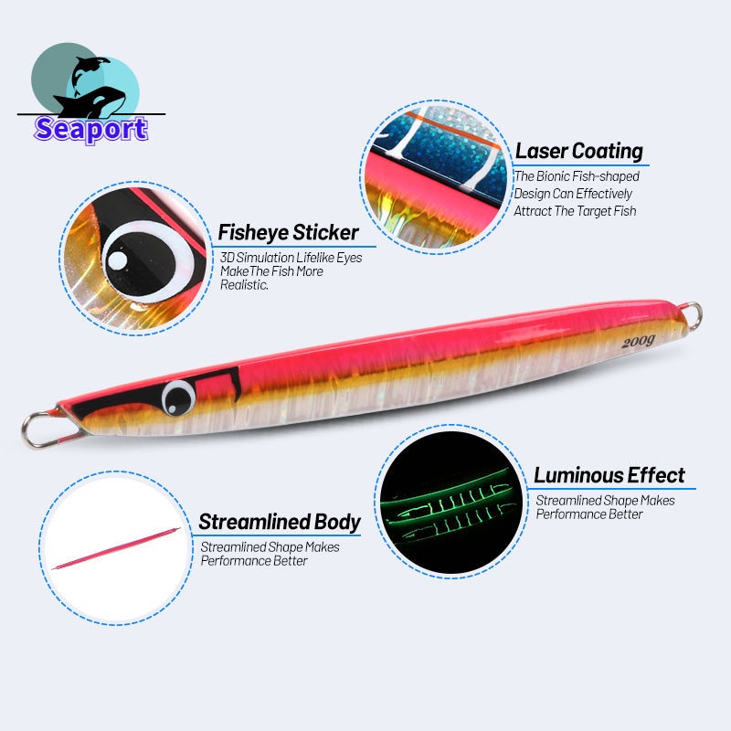 Mồi Câu Cá Giả Bằng Kim Loại Phản Quang Mắt 3D 160g 200g