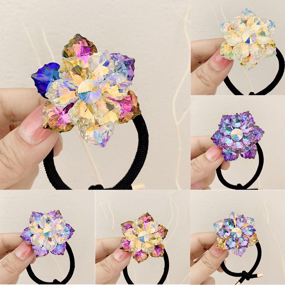 Dây Cột Tóc Co Giãn Hình Hoa Sen Tuyết Cho Nữ