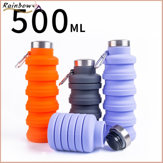 Bình Nước Thể Thao Bằng Silicone 500ml Gấp Gọn Tiện Dụng