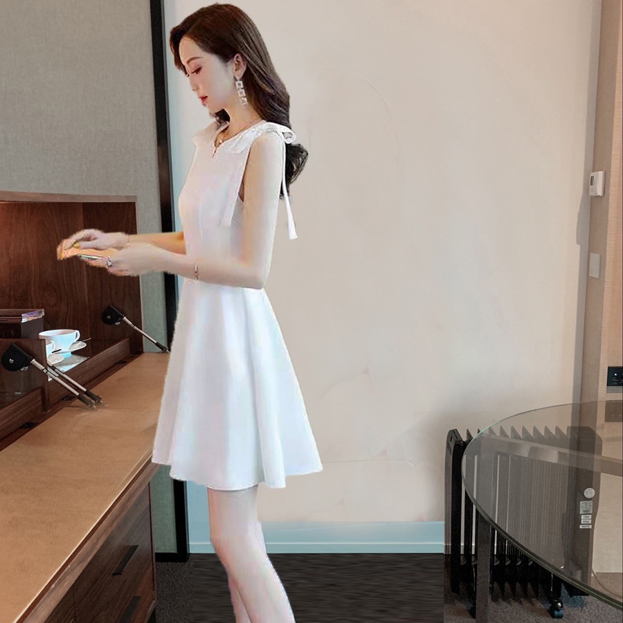 Váy nữ thiết kế dự tiệc, đầm nữ xòe hai nơ vai