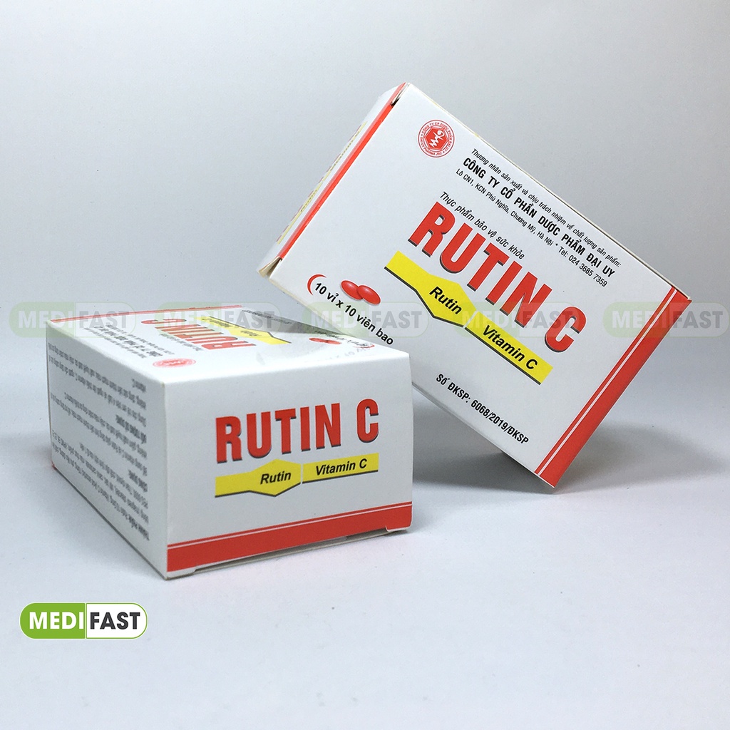 Bổ sung vitamin C, hỗ trợ phòng ngừa suy giãn tĩnh mạch, tăng sức đề kháng - Rutin C Đại Uy - Hộp 100 viên