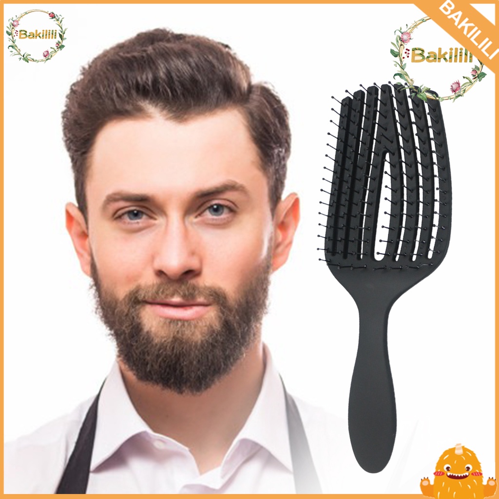 【BK】Hair Detangling Brush Temperature Resistant Grisp Comfortable Nylon Wet Dry Curly Thick Hair Detangling Brush for Home