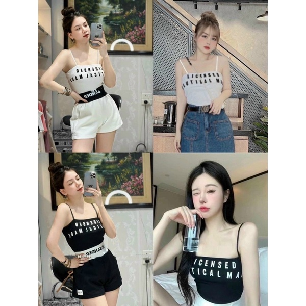 ÁO 2 DÂY CHỮ BÉ, ÁO DÂY DÁNG ÔM DỄ MIX ĐỒ MS90193