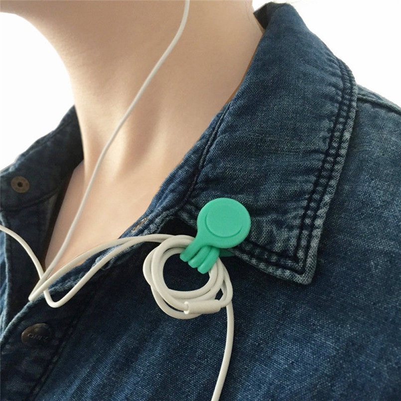 Bộ 3 Dây Quấn Dây Cáp / Dây Tai Nghe / Dây Cáp Bằng Silicone Từ Tính
