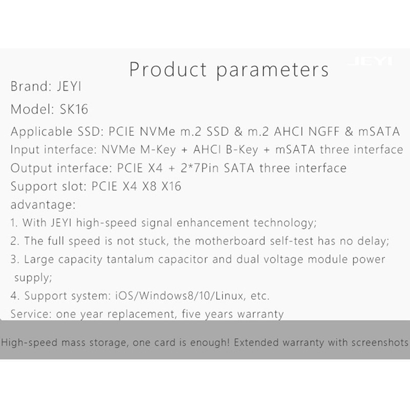 Bộ Chuyển Đổi Jeyi Sk16-Pro Nvme Ngff Adapter X16 Pci-E3 Wafer | BigBuy360 - bigbuy360.vn