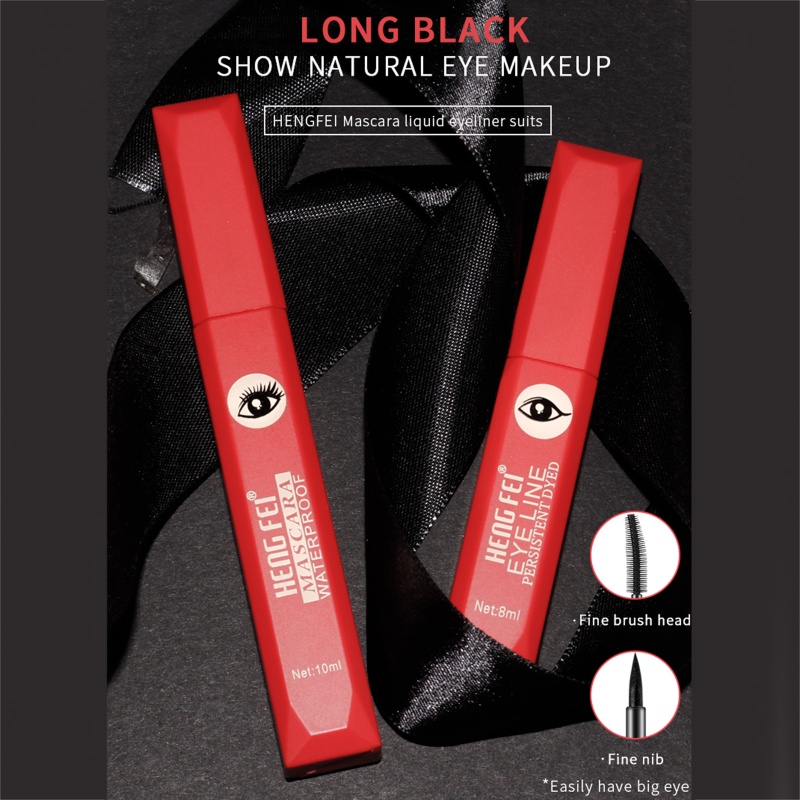 Set Mascara + Bút Kẻ Mắt Chống Nước Chống Nhòe Lâu Phai Cho Hàng Mi Dài Dày Và Cong Vút