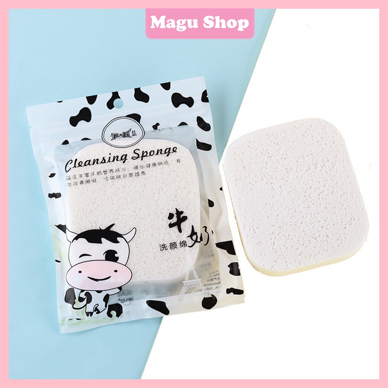 Mút Rửa Mặt Tẩy Trang Bò Sữa làm sạch sâu dễ sử dụng - Bông mút rửa mặt mềm mịn, tiện lợi mã M6097