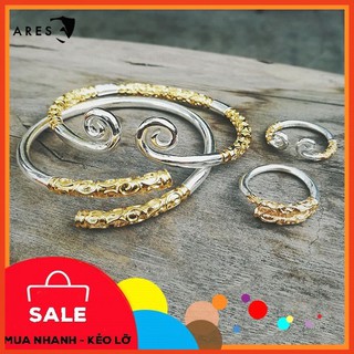 Vòng tay titan Kim Cô -Gậy Như Ý Thiết Bản vân vàng Mạ vàng Freesize