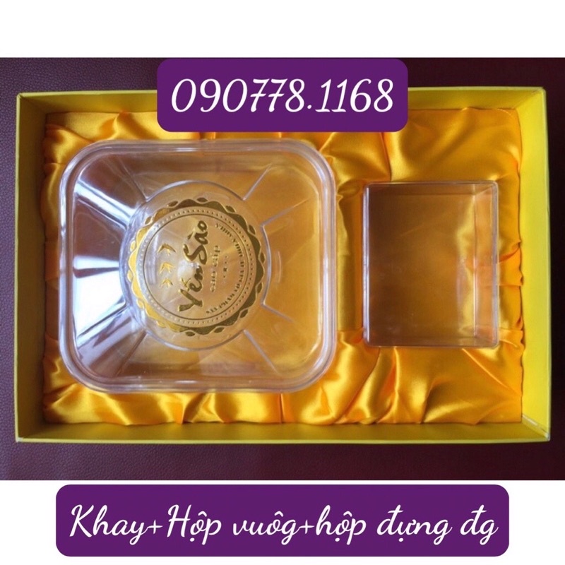 🌟 BỘ HỘP TRÒN /VUÔNG ĐỰNG 50gr YẾN TINH, có 1 Khay đường⚡️HỘP QUÀ Mini _ ĐK: 16cm