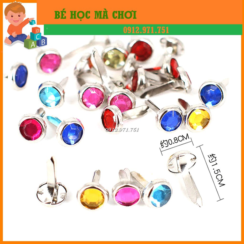 Set 100 đinh cánh phượng/ đinh ghim 2 chân làm học liệu, con rối