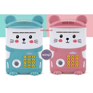 (Tặng giá đỡ điện thoại) Két sắt mini thông minh dành cho bé, mở bằng mật mã với cảm biến vân tay, hiện đại, có nhạc