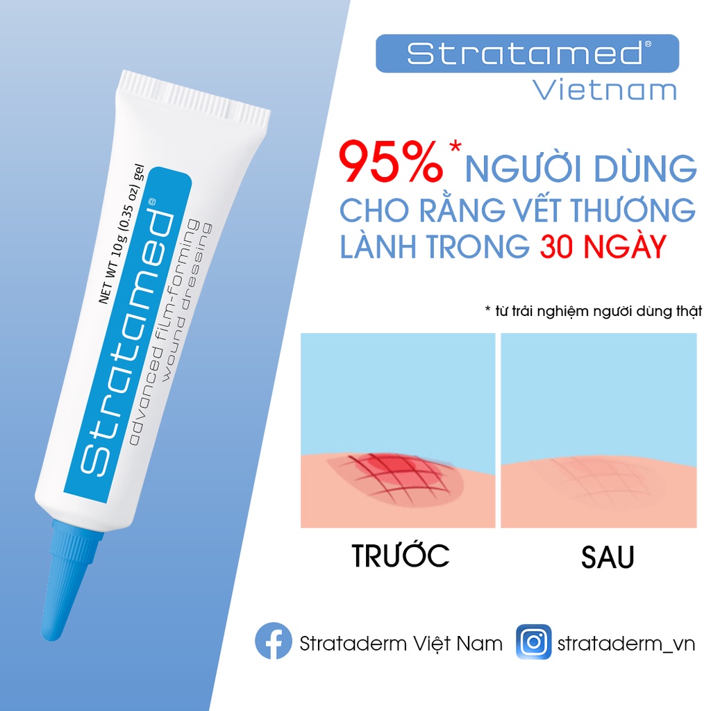 Gel Silicon bảo vệ và làm lành vết thương hở Stratamed