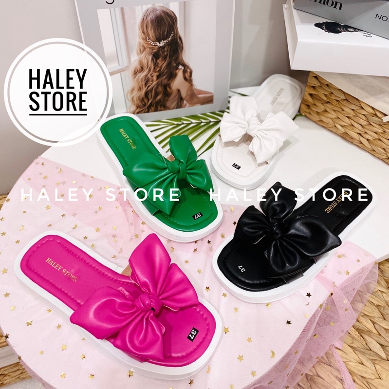 Dép bệt nữ HALEY STORE đế bánh mì siêu nhẹ khoá Cha.nel xích thời trang hottrend rẻ bền đẹp đi chơi đi học đi du lịch