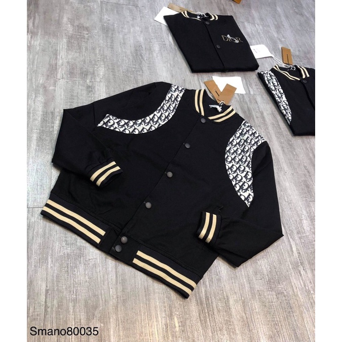 Áo Bomber DO nam, viền kẻ, phối vai , Áo khoác dạ nỉ thu đông đôi - Bear shop