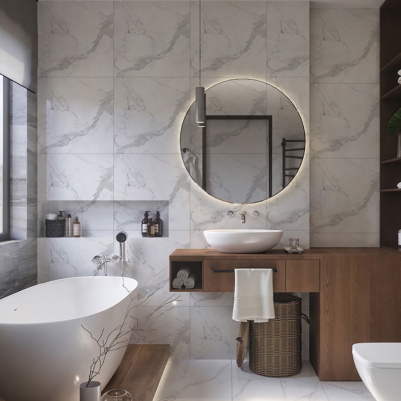 Giấy Dán Sàn Nhà Bằng PVC Tự Dính Họa Tiết Cẩm Thạch Hiện Đại Trang Trí Nhà Cửa