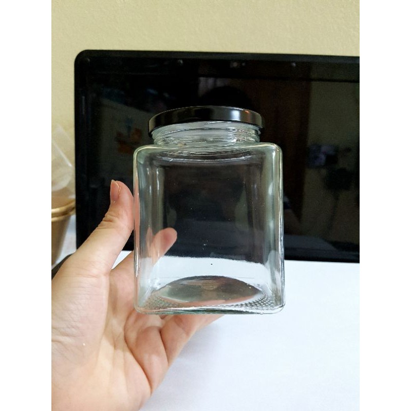 Lọ thủy tinh vuông 730ml 500ml 380ml 280ml 200ml 100ml - Hũ thủy tinh đựng thực phẩm nắp thiếc chống tràn đựng mật ong