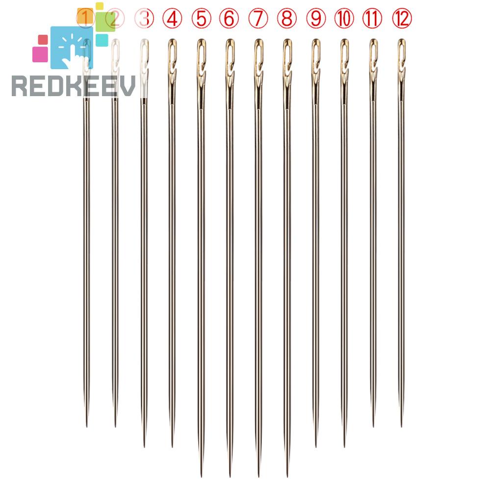 Bộ 12 Cây Kim May Vá Bằng Thép Không Gỉ Tự Điều Chỉnh