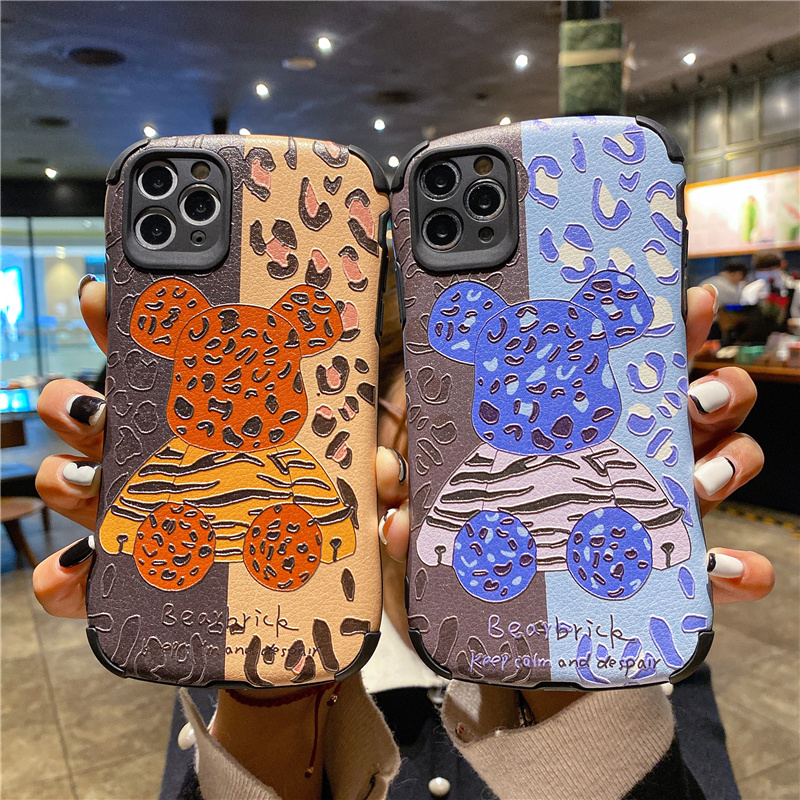 Ốp điện thoại da mềm hình gấu cho iPhone 12 Pro Max iP11 X XR 7 8 Plus Xs Max | BigBuy360 - bigbuy360.vn